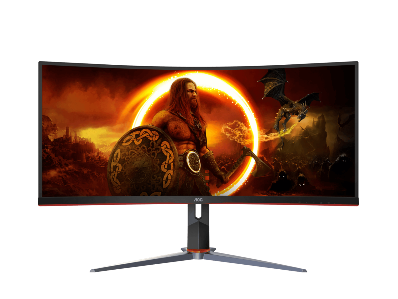 AOC 34" (21:9) Curve Led, 5ms,144hz, Adaptive Sync, Hdmi(2), Dp(2), Usb, H/adj - Image 2