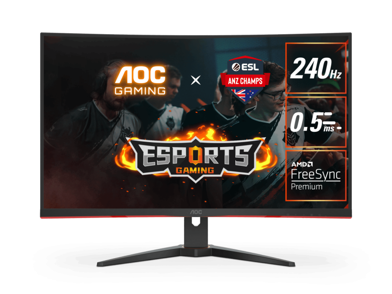 AOC 31.5" (16:9) Curve Fhd Led, 0.5ms, 240hz, Freesync, 1500r, Hdmi(2), Dp